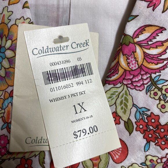 Coldwater Creek Blazer Linen Blend Button Collar Pockets Y2K 1X - Picture 4 of 9